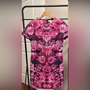 Michael Kors pink & black floral mini dress